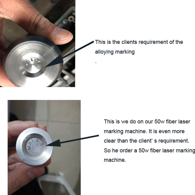 Pakistan client is satisfied with the fiber laser marking machine Stamping dies marking 